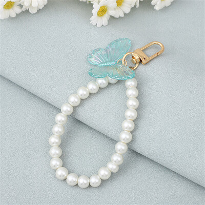 Breloc elegant din perle artificiale Bratara din coajă din frunze Breloc cu pandantiv pentru femei Decor de zi cu zi pentru geanta Charm Breloc pentru mașină Cadou de aniversare