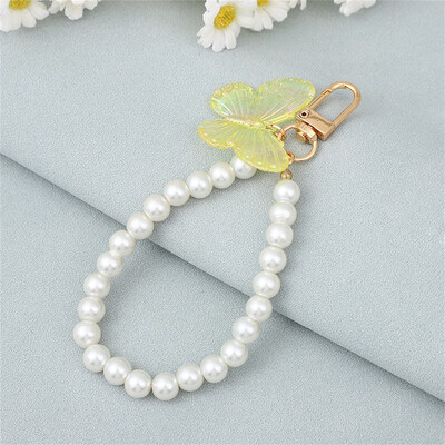 Breloc elegant din perle artificiale Bratara din coajă din frunze Breloc cu pandantiv pentru femei Decor de zi cu zi pentru geanta Charm Breloc pentru mașină Cadou de aniversare