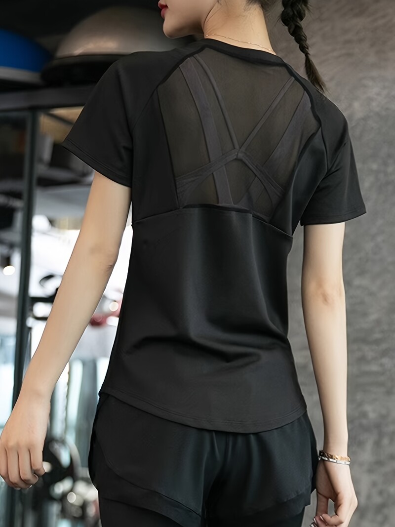 Nova ljetna sportska majica kratkih rukava koja se brzo suši, mrežasta majica za fitness, biciklizam za trčanje, tanka odjeća za jogu, ženske kratke rukave