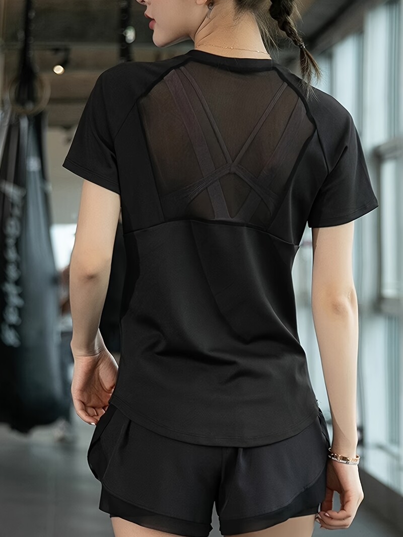 Nova ljetna sportska majica kratkih rukava koja se brzo suši, mrežasta majica za fitness, biciklizam za trčanje, tanka odjeća za jogu, ženske kratke rukave