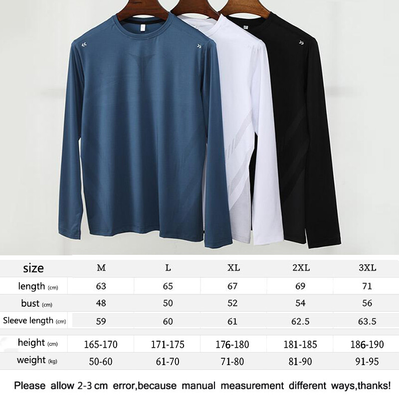 Tricou cu mânecă lungă pentru bărbați, uscată rapid