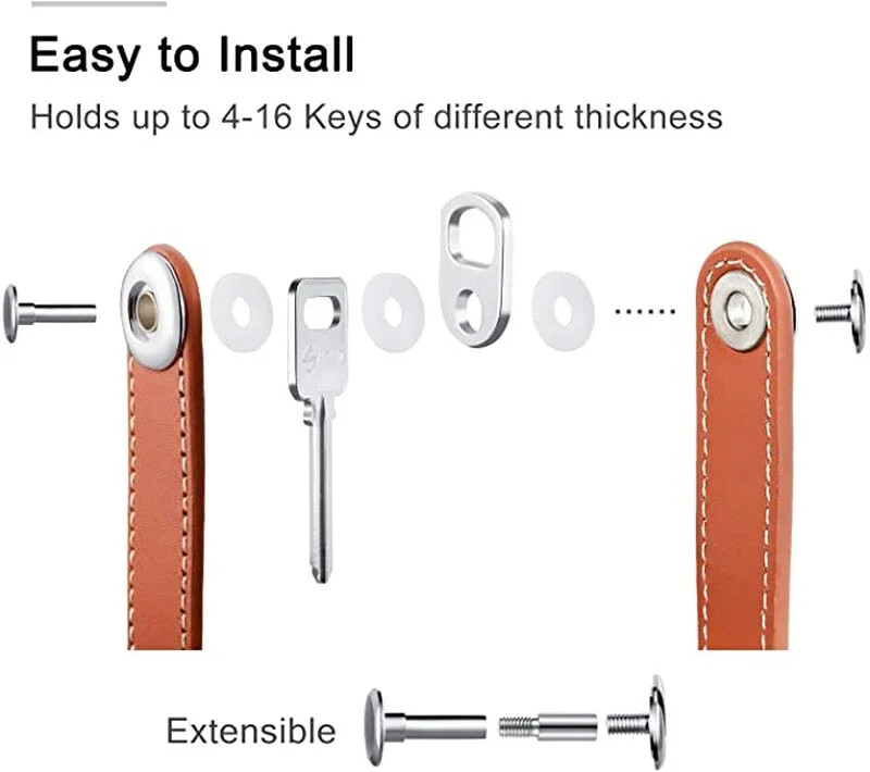 Geanta pentru chei de mașină din piele de modă Husă de depozitare Suport portofel Portofel pentru chei Colector de inele Menajeră EDC Organizator de chei de buzunar inteligent