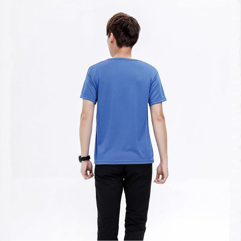 Unisex sportiniai marškinėliai iš 100 % poliesterio greitai džiūstantys tinkliniai bėgimo marškinėliai Vienspalviai maratono bėgimo marškinėliai apvaliu kaklu