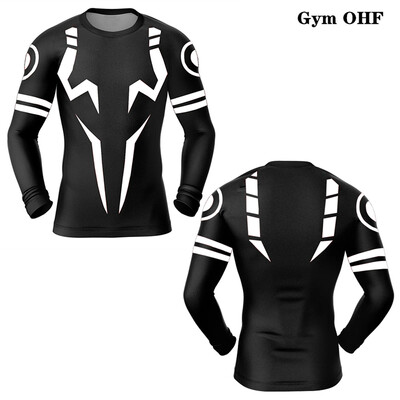 Cămăși de compresie cu imprimare 3D Anime Jujutsu Kaisen pentru bărbați, sală, alergare, antrenament, fitness, tricou atletic cu uscare rapidă, tricou 
