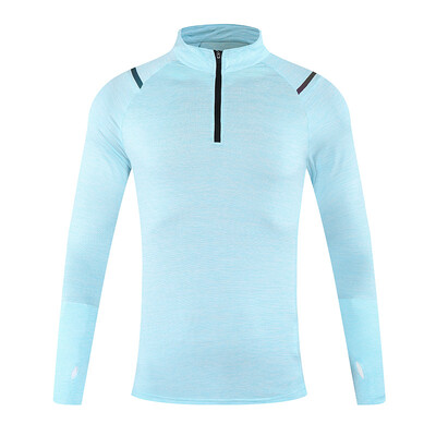 Lauko išbėrimų apsauga Vyrai Moteriški sportiniai marškinėliai Vienspalviai ilgomis rankovėmis pusiau užtrauktuku Dry Fit Porai Sporto salė Sportiniai bėgimo marškinėliai