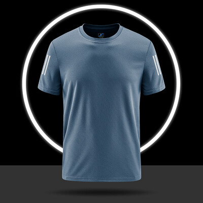 YJKVUR vasaras lielizmēra vīriešu ātri nosusināmi mitrumu novadoši T krekli Athletic Running Gym Workout T-krekli ar īsām piedurknēm