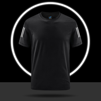 YJKVUR vasaras lielizmēra vīriešu ātri nosusināmi mitrumu novadoši T krekli Athletic Running Gym Workout T-krekli ar īsām piedurknēm