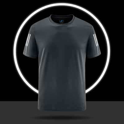 YJKVUR vasaras lielizmēra vīriešu ātri nosusināmi mitrumu novadoši T krekli Athletic Running Gym Workout T-krekli ar īsām piedurknēm