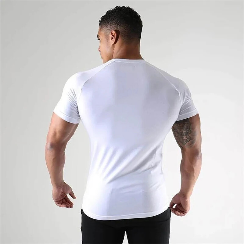 Tricou Slim Fit Bărbați Sală Sport Culturism Fitness Plasă cu uscare rapidă Moda de vară Casual Respirabil Tricou hip-hop pentru bărbați