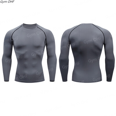 Dry Fit vīriešu augstas kvalitātes MMA fitnesa sporta zāle sporta T-krekls skriešanas skriešanas krekls kompresijas elpojošs Rashguard visaptverošs