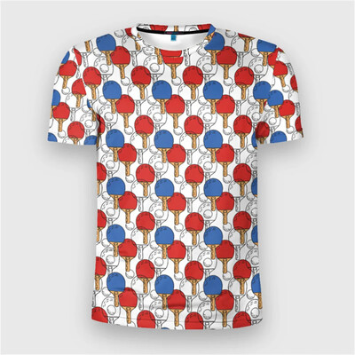 Tricou amuzant pentru bărbați, tenis de masă, imprimat 3D, tricou sport pentru sală, pentru copii, vară, tricou cu mânecă scurtă, îmbrăcăminte de stradă supradimensionată