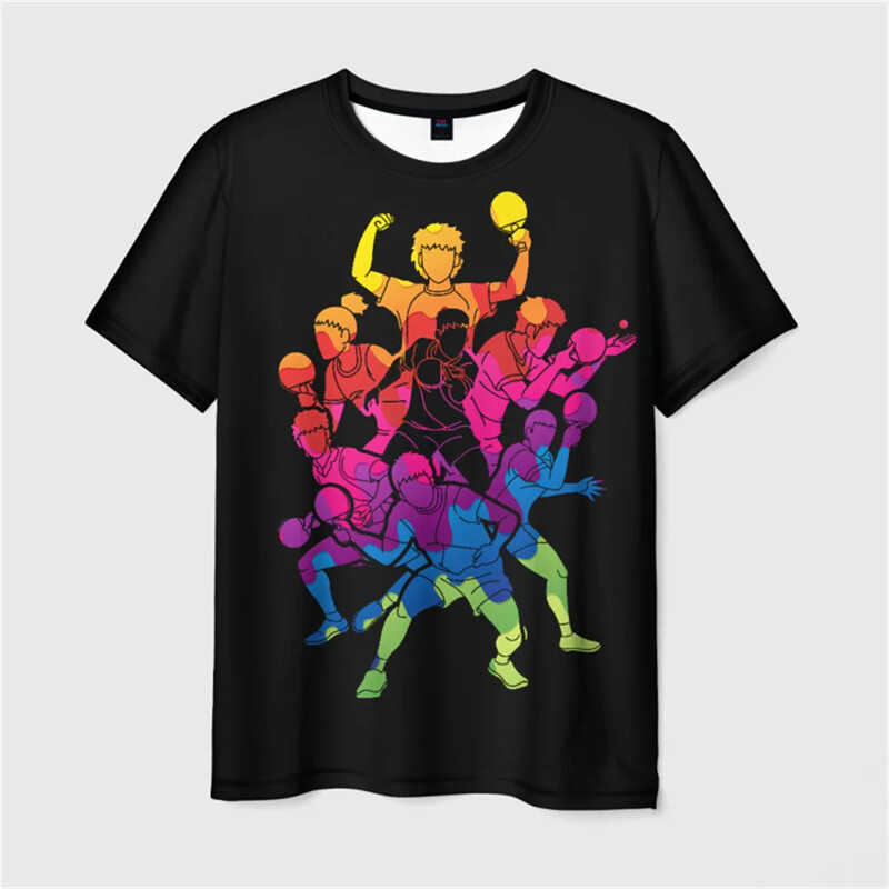 Tricou amuzant pentru bărbați, tenis de masă, imprimat 3D, tricou sport pentru sală, pentru copii, vară, tricou cu mânecă scurtă, îmbrăcăminte de stradă supradimensionată