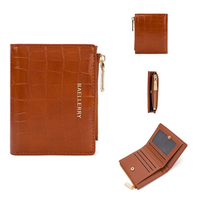 Portofele scurte pentru femei, la modă, din piele PU, model de aligator în relief, portofel mic, suport pentru carduri, cu slot pentru mai multe cărți.