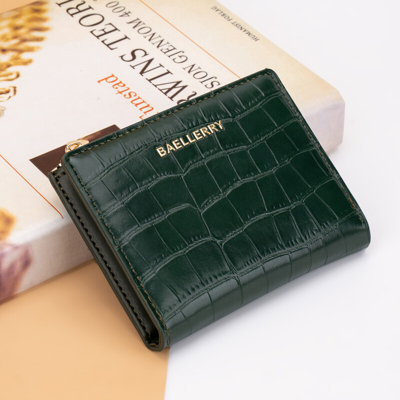 Portofele scurte pentru femei, la modă, din piele PU, model de aligator în relief, portofel mic, suport pentru carduri, cu slot pentru mai multe cărți.