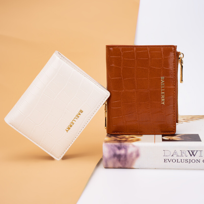 Portofele scurte pentru femei, la modă, din piele PU, model de aligator în relief, portofel mic, suport pentru carduri, cu slot pentru mai multe cărți.