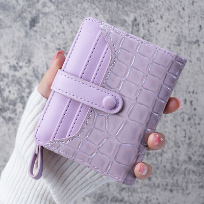 Mini krokodila apdrukas sajūga maks, īss kredītkaršu turētājs, sieviešu karšu futrālis un monētu somiņa