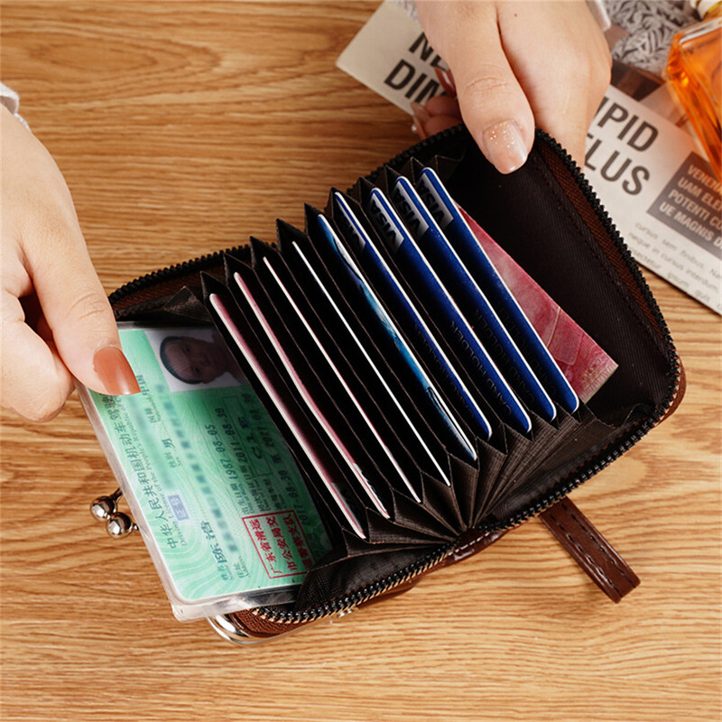 Portofel de damă, la modă, curea de mână, cu cataramă scurtă, portofel, retro, versatil, de mare capacitate, buzunar cu mai multe carduri, agrafă de bani pentru doamne