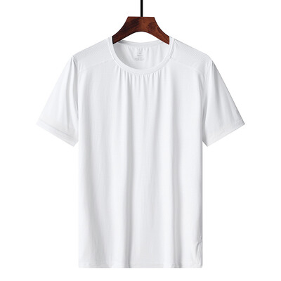 Vară în aer liber, ultra-subțire, mătase de gheață de înaltă calitate, tricou cu mânecă scurtă pentru bărbați, vară, ușor, respirabil, cu uscare rapidă, top sport