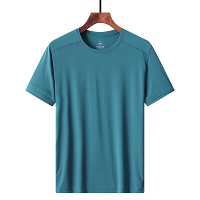 Vară în aer liber, ultra-subțire, mătase de gheață de înaltă calitate, tricou cu mânecă scurtă pentru bărbați, vară, ușor, respirabil, cu uscare rapidă, top sport