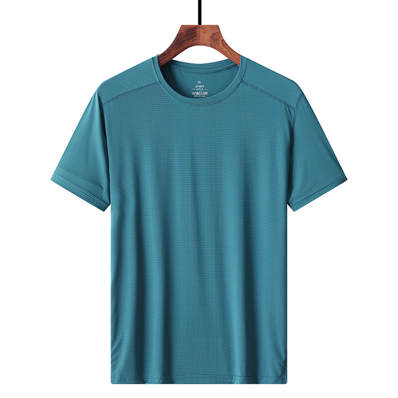 Vară în aer liber, ultra-subțire, mătase de gheață de înaltă calitate, tricou cu mânecă scurtă pentru bărbați, vară, ușor, respirabil, cu uscare rapidă, top sport