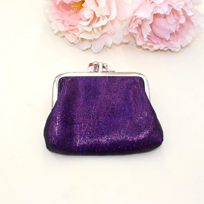 Poșetă pentru monede pentru femei, retro, strat dublu, PU, cu grilă strălucitoare, portofel scurt, nou sosire, pentru doamne, fete, pentru student, mini geantă creativă pentru bani.