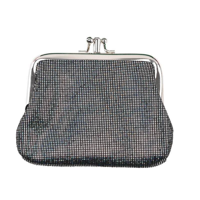 Poșetă pentru monede pentru femei, retro, strat dublu, PU, cu grilă strălucitoare, portofel scurt, nou sosire, pentru doamne, fete, pentru student, mini geantă creativă pentru bani.