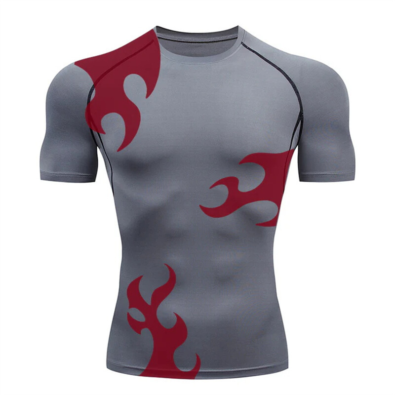 Tricouri atletice cu uscare rapidă cu imprimare 3D pentru bărbați, elegante, antrenament de gimnastică, alergare, cămăși de compresie, maiouri de corp, strat de bază, tricouuri, maiuri