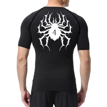 Πουκάμισα συμπίεσης Spider Print για άντρες Sporty Quick Dry Tshirts Tops γυμναστική για τρέξιμο κάτω μπλουζάκια Baselayers Rash Guard