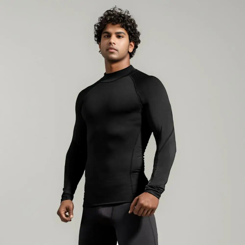 Cămașă de compresie pentru bărbați, alergare, fitness, cu mâneci lungi, cu uscare rapidă, îmbrăcăminte strânsă pentru antrenament, haine de gimnastică, cămăși pentru culturism