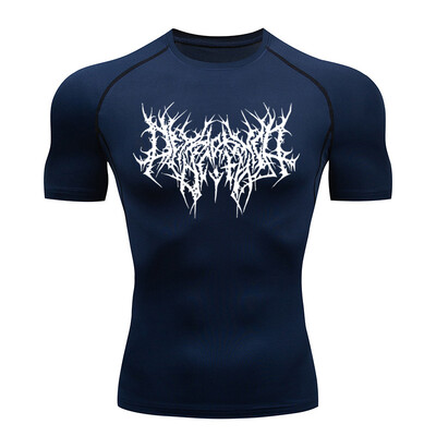 Hanorac de compresie de vară Tricou cu mânecă scurtă pentru bărbați de fitness Alergare Top cu uscare rapidă Antrenament de gimnastică Tricou de culturism S-3XL