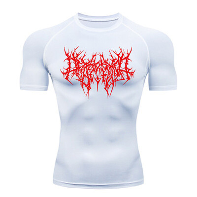 Hanorac de compresie de vară Tricou cu mânecă scurtă pentru bărbați de fitness Alergare Top cu uscare rapidă Antrenament de gimnastică Tricou de culturism S-3XL