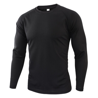 Tricou tactic pentru drumeții în aer liber, pentru camping, pentru bărbați, cu mâneci lungi, cu uscare rapidă, cu mâneci lungi, pentru luptă militară, tricouri pentru fitness