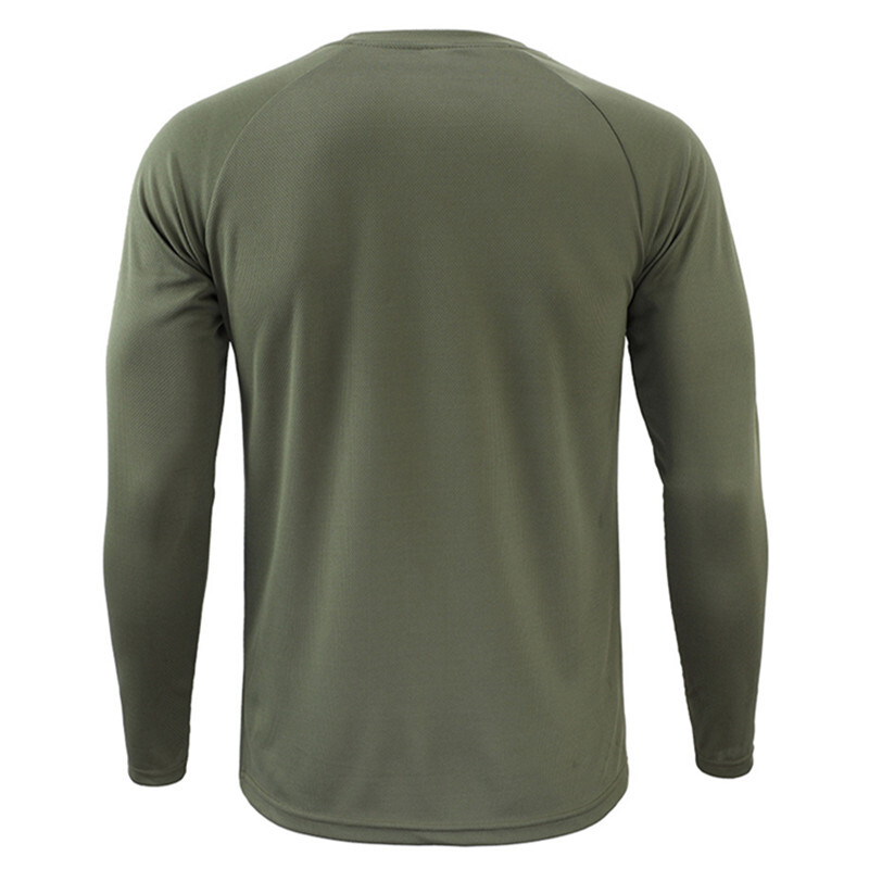 Tricou tactic pentru drumeții în aer liber, pentru camping, pentru bărbați, cu mâneci lungi, cu uscare rapidă, cu mâneci lungi, pentru luptă militară, tricouri pentru fitness