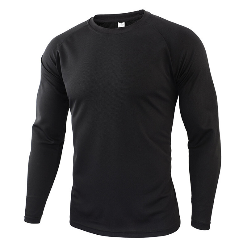 Tricou tactic pentru drumeții în aer liber, pentru camping, pentru bărbați, cu mâneci lungi, cu uscare rapidă, cu mâneci lungi, pentru luptă militară, tricouri pentru fitness