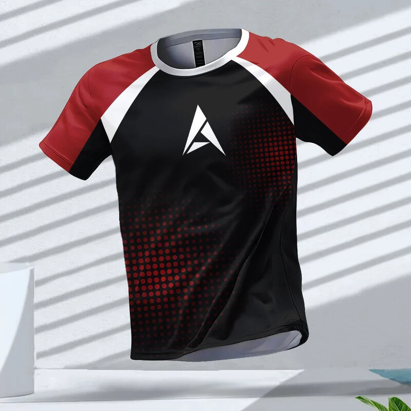 Tricou pentru bărbați, cu mânecă scurtă, cu mânecă scurtă, pentru fitness, în aer liber, de vară