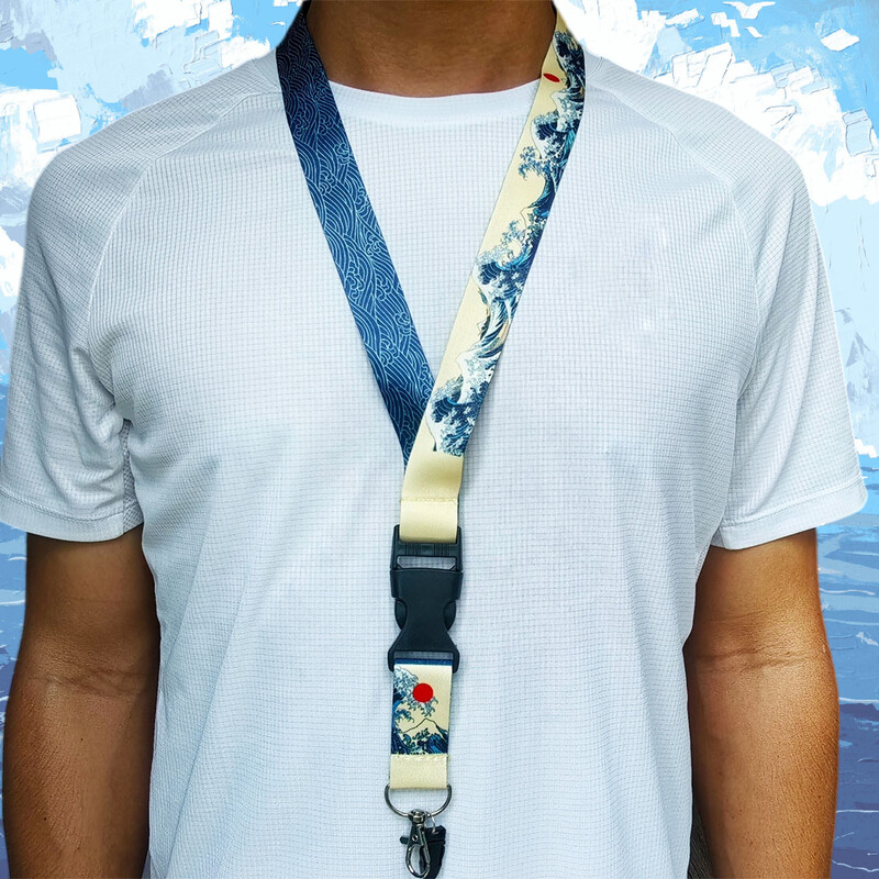 Hokkaido Waves Series Breloc din nailon cu transfer termic curea pentru chei Snur Jdm modificat pentru accesorii auto Honda Toyota Moto