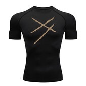 Cămașă de compresie cu uscare rapidă, grafică, elegantă, pentru bărbați, antrenament de gimnastică, alergare, tricouri, maiouri de corp, strat de bază, îmbrăcăminte activă