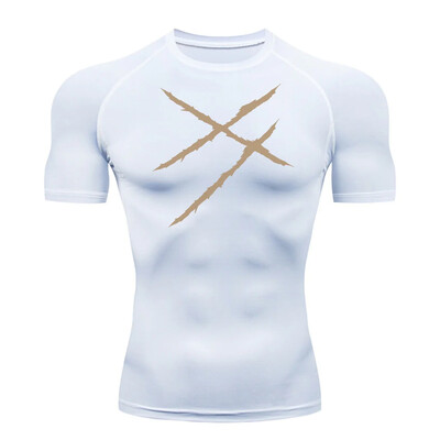 Cămașă de compresie cu uscare rapidă, grafică, elegantă, pentru bărbați, antrenament de gimnastică, alergare, tricouri, maiouri de corp, strat de bază, îmbrăcăminte activă