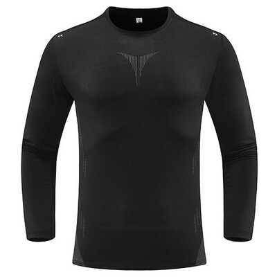 Tricou sport pentru bărbați Îmbrăcăminte sportivă cu mânecă lungă Alergare Îmbrăcăminte pentru sală Fitness Cămașă de compresie cu uscare rapidă Tricou pentru antrenament Jogging