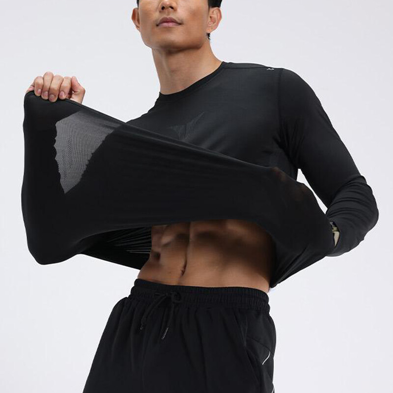 Tricou sport pentru bărbați Îmbrăcăminte sportivă cu mânecă lungă Alergare Îmbrăcăminte pentru sală Fitness Cămașă de compresie cu uscare rapidă Tricou pentru antrenament Jogging