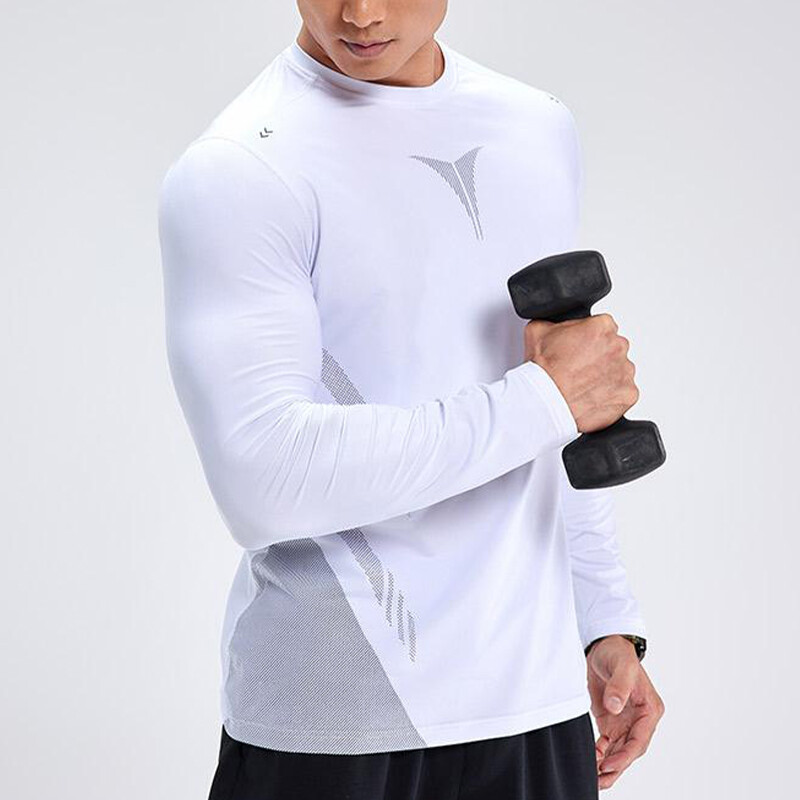 Tricou sport pentru bărbați Îmbrăcăminte sportivă cu mânecă lungă Alergare Îmbrăcăminte pentru sală Fitness Cămașă de compresie cu uscare rapidă Tricou pentru antrenament Jogging