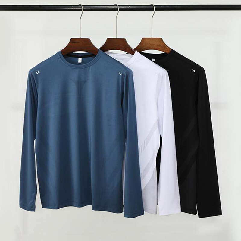 Tricou sport pentru bărbați Îmbrăcăminte sportivă cu mânecă lungă Alergare Îmbrăcăminte pentru sală Fitness Cămașă de compresie cu uscare rapidă Tricou pentru antrenament Jogging