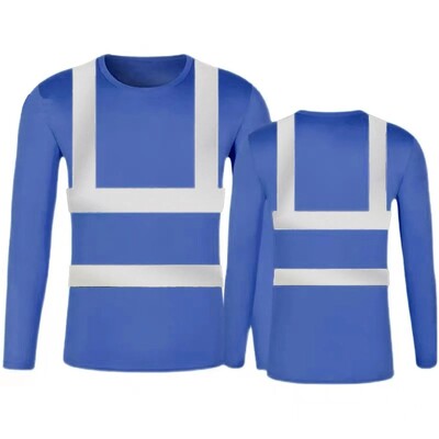 Tricou cu mânecă lungă, cu gât rotund, imprimat 3d, cu dungi reflectorizante, absorbție de transpirație, pentru bărbați de toamnă