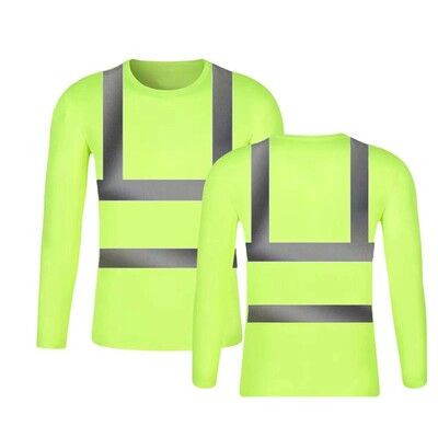 Tricou cu mânecă lungă, cu gât rotund, imprimat 3d, cu dungi reflectorizante, absorbție de transpirație, pentru bărbați de toamnă