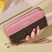 Klasisks maks, lielas ietilpības sajūga maciņš ar rāvējslēdzēju, karšu turētājs ar 8 slotiem un vairākiem nodalījumiem, elegants rokas sajūgs