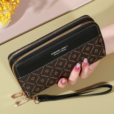 Klasisks maks, lielas ietilpības sajūga maciņš ar rāvējslēdzēju, karšu turētājs ar 8 slotiem un vairākiem nodalījumiem, elegants rokas sajūgs