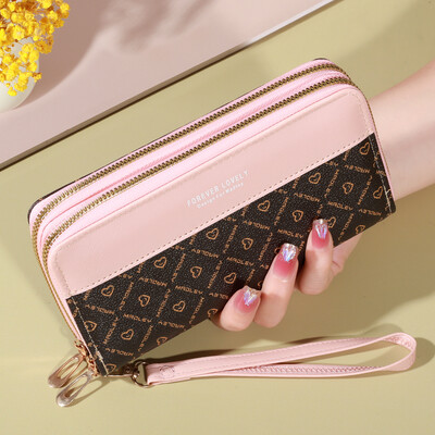 Klasisks maks, lielas ietilpības sajūga maciņš ar rāvējslēdzēju, karšu turētājs ar 8 slotiem un vairākiem nodalījumiem, elegants rokas sajūgs