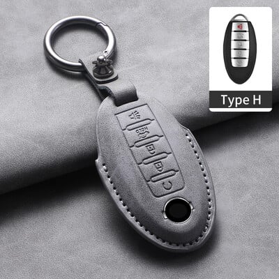 5 mygtukų odinis automobilio nuotolinio valdymo pulto raktų dėklas, skirtas Nissan X Trail T32 2020 Rogue Patrol Murano Htrail Maxima Altima Sentra Qashqai