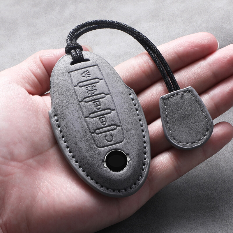 5 mygtukų odinis automobilio nuotolinio valdymo pulto raktų dėklas, skirtas Nissan X Trail T32 2020 Rogue Patrol Murano Htrail Maxima Altima Sentra Qashqai