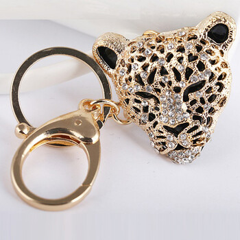 2024 Fashion Crystal Leopard head Rhinestone Tiger Keychain Γυναικείες τσάντες Διακόσμηση Μενταγιόν Αξεσουάρ Μπρελόκ αυτοκινήτου Κοσμήματα